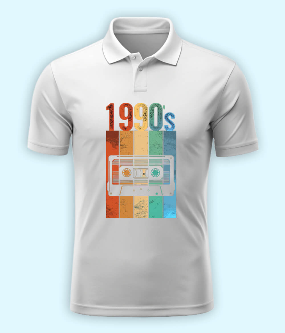 90s Vintage Cassette Polo T-Shirt