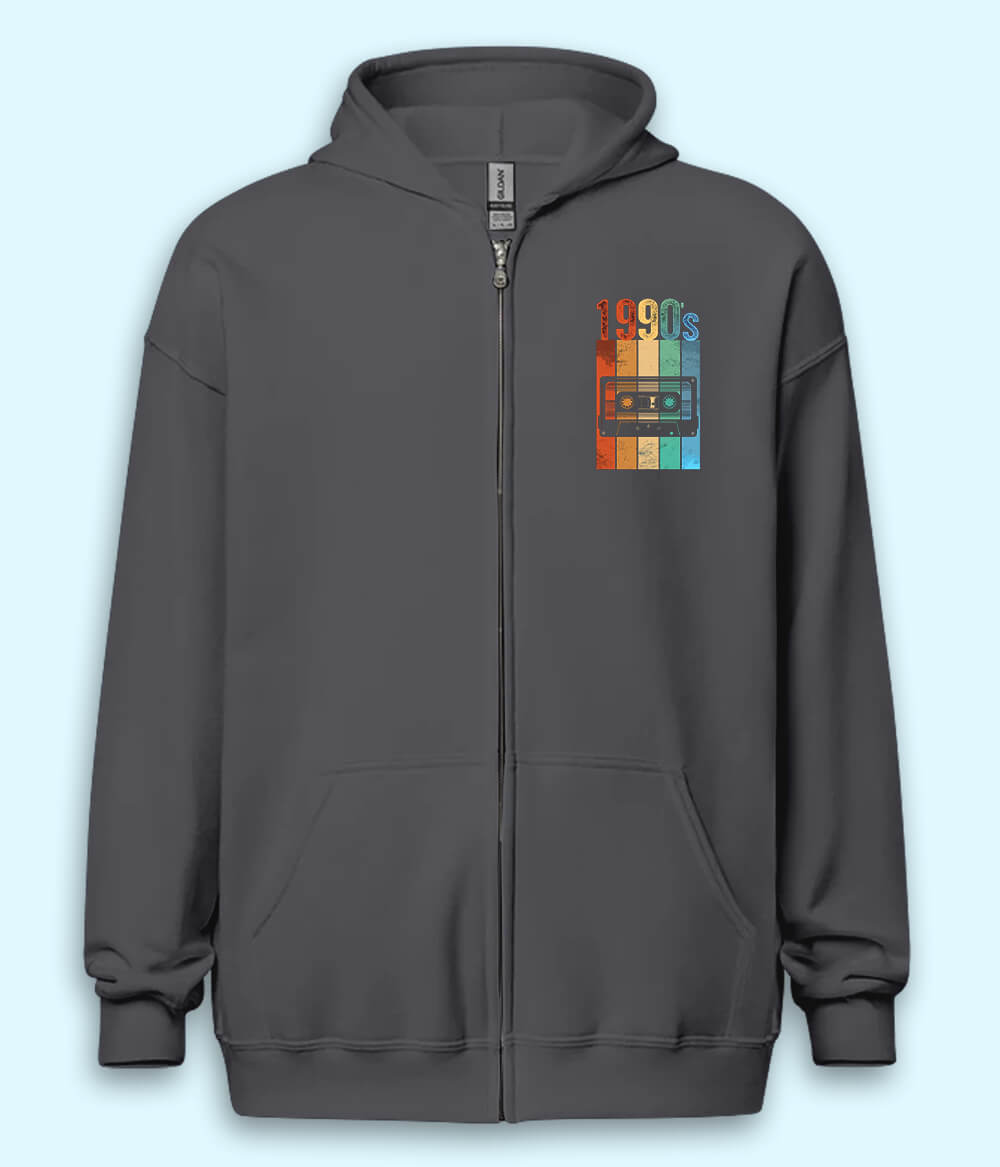 90s Vintage Cassette Zipper Hoodie (Unisex)