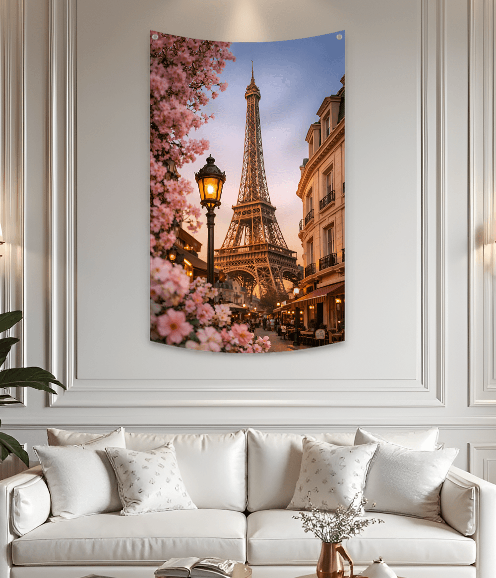 Aesthetic Eiffel Tower Tapestry