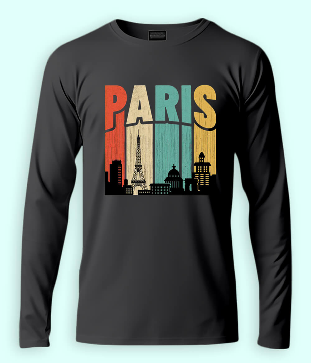 Eiffel Tower Long Sleeve T-Shirt (Unisex)