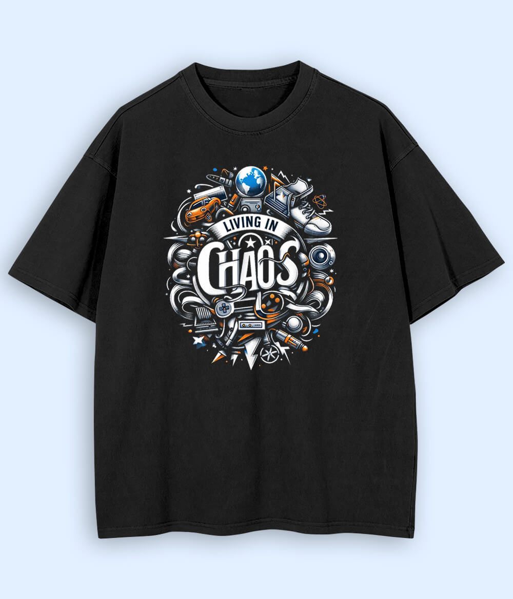 Chaos Drop Shoulder Oversized T-Shirts (Unisex)