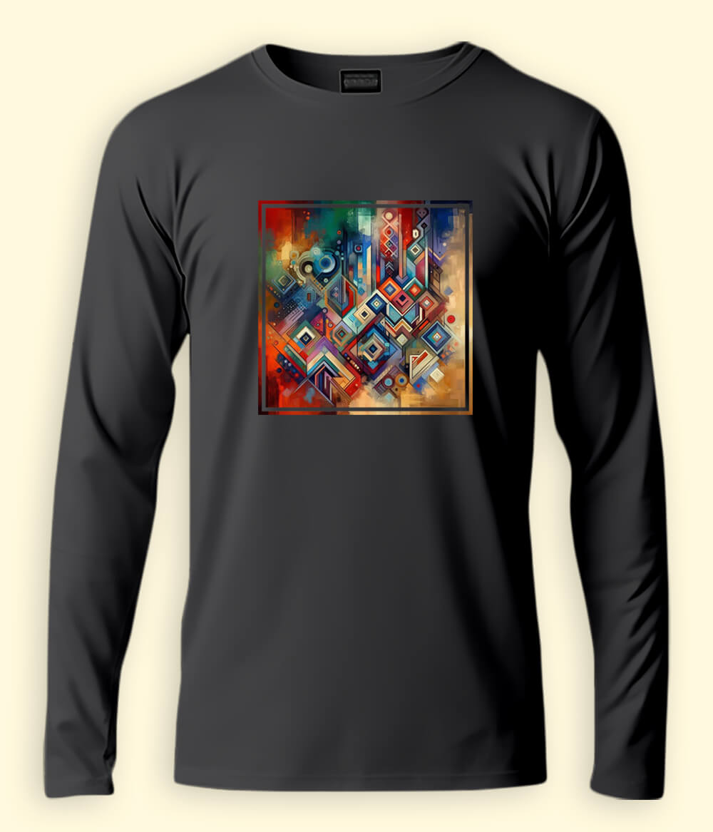 Abstract Sindhi Design Full Sleeve T-Shirt (Unisex)