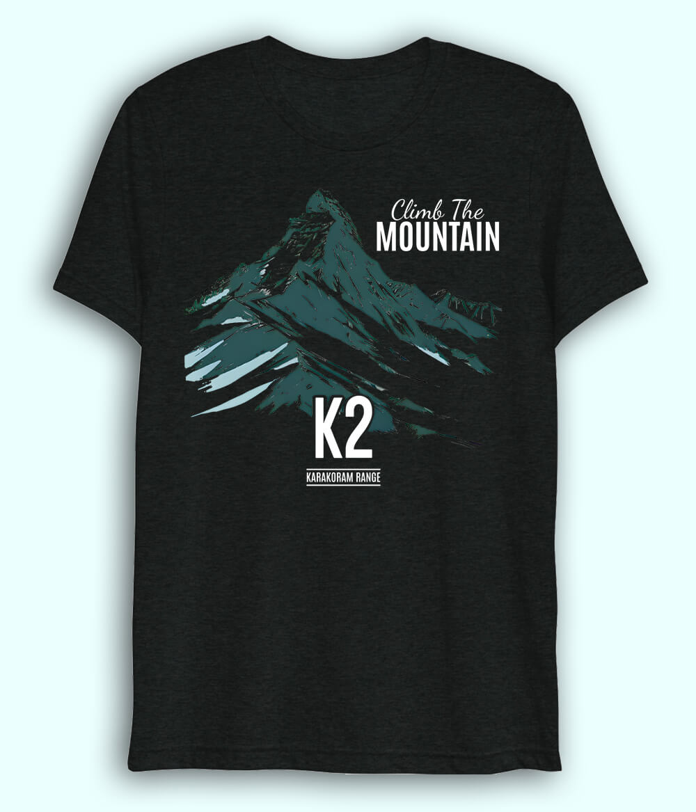 Climb K2 Drifit Black T-Shirt (Unisex)