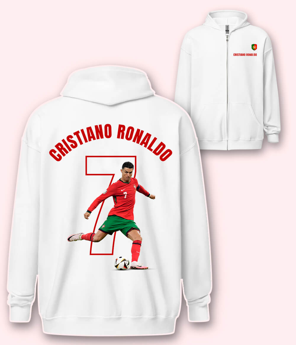 Cristiano Ronaldo Portugal Graphic Zipper Hoodie