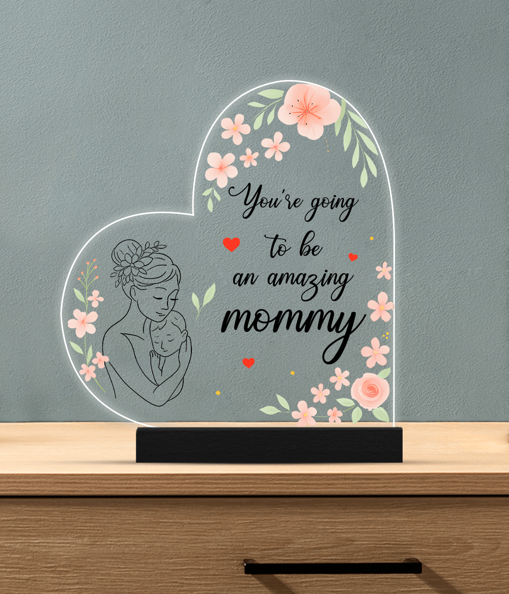 Custom Mom to Be Plaque – Baby Shower Gift with Black Base