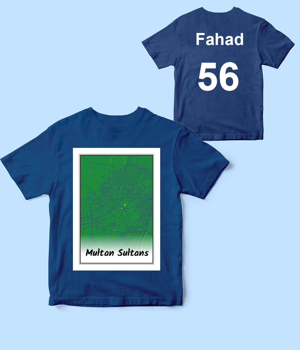 Customizable Multan Sultans Front Back Print Kids T-shirt (Unisex)