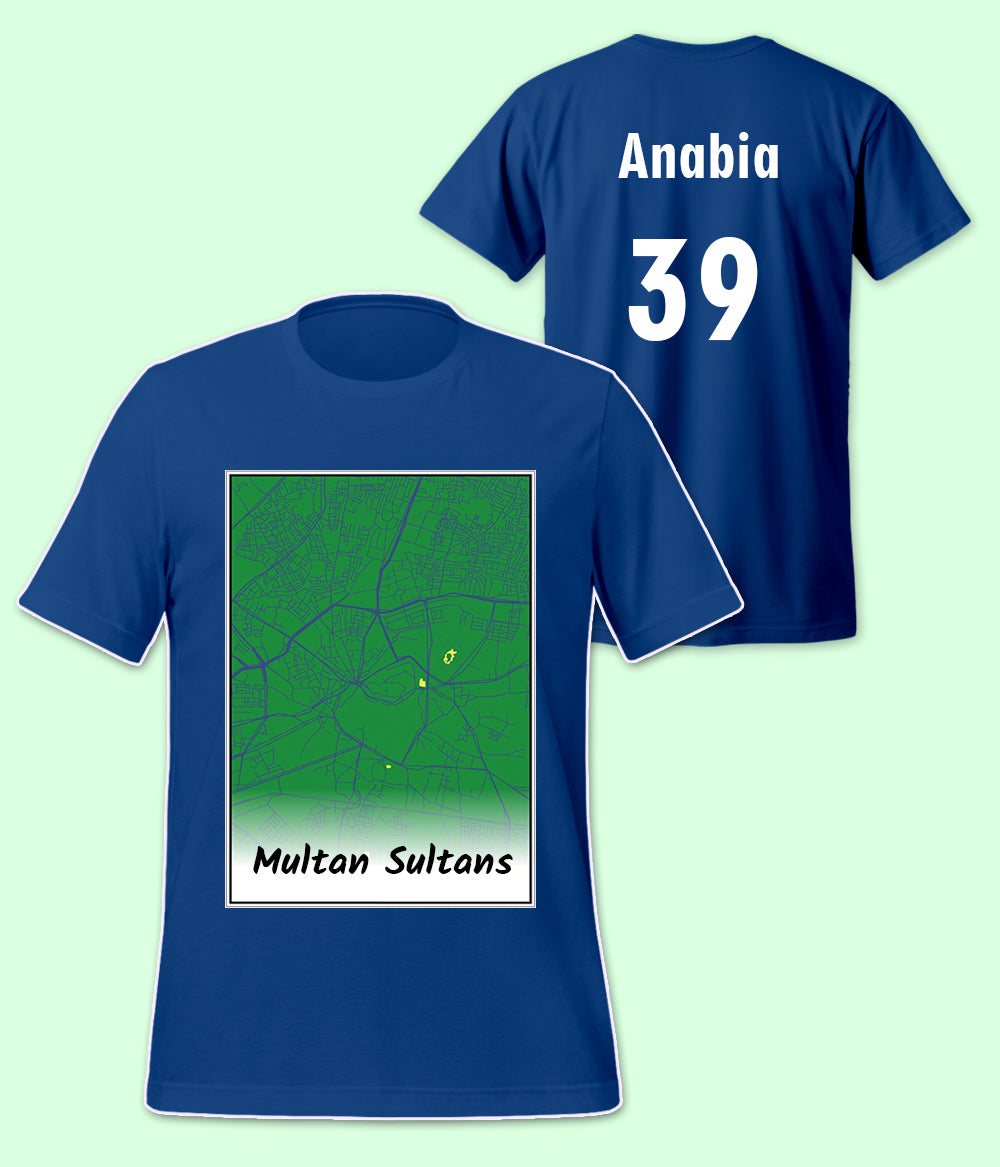 Customizable Multan Sultans Front Back Print T-shirt (Unisex)