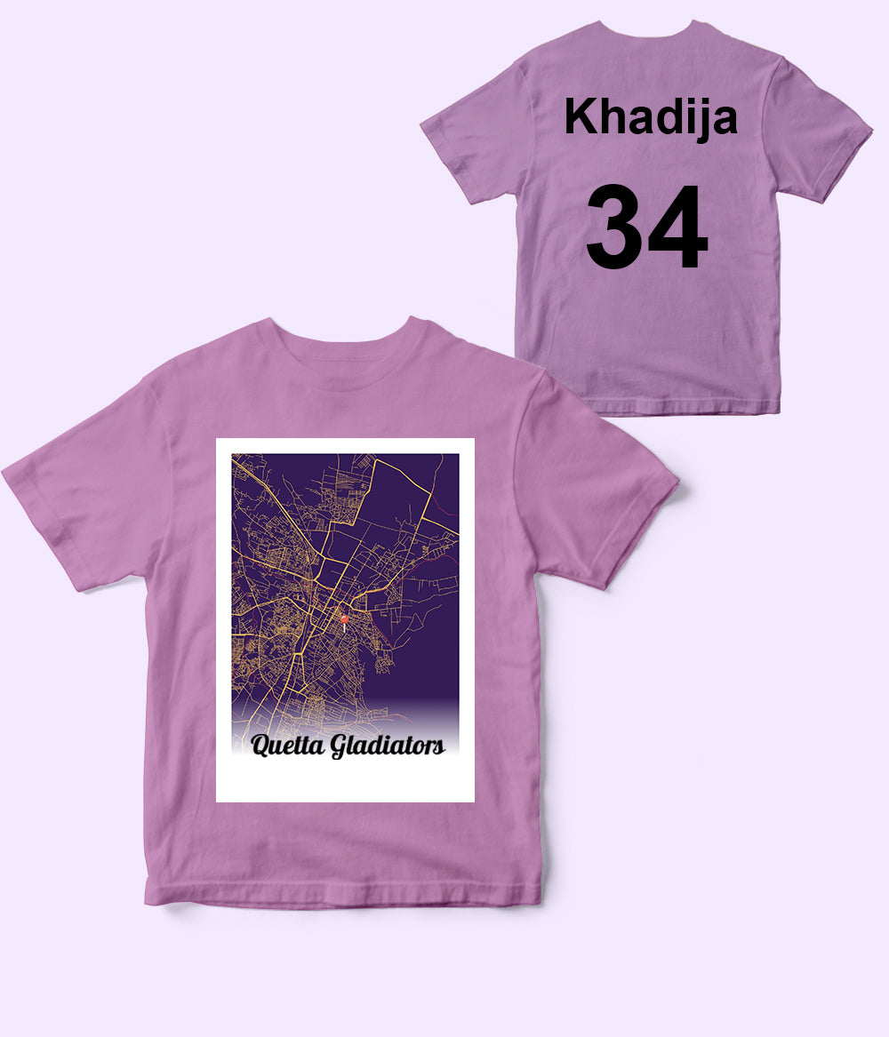 Customizable Quetta Gladiators Front Back Print Kids T-shirt (Unisex)
