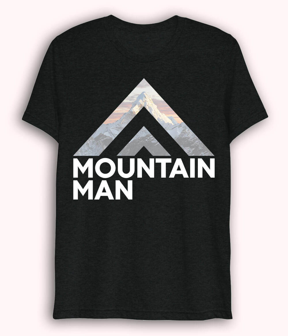Black Dri fit Mountain Man T-Shirt