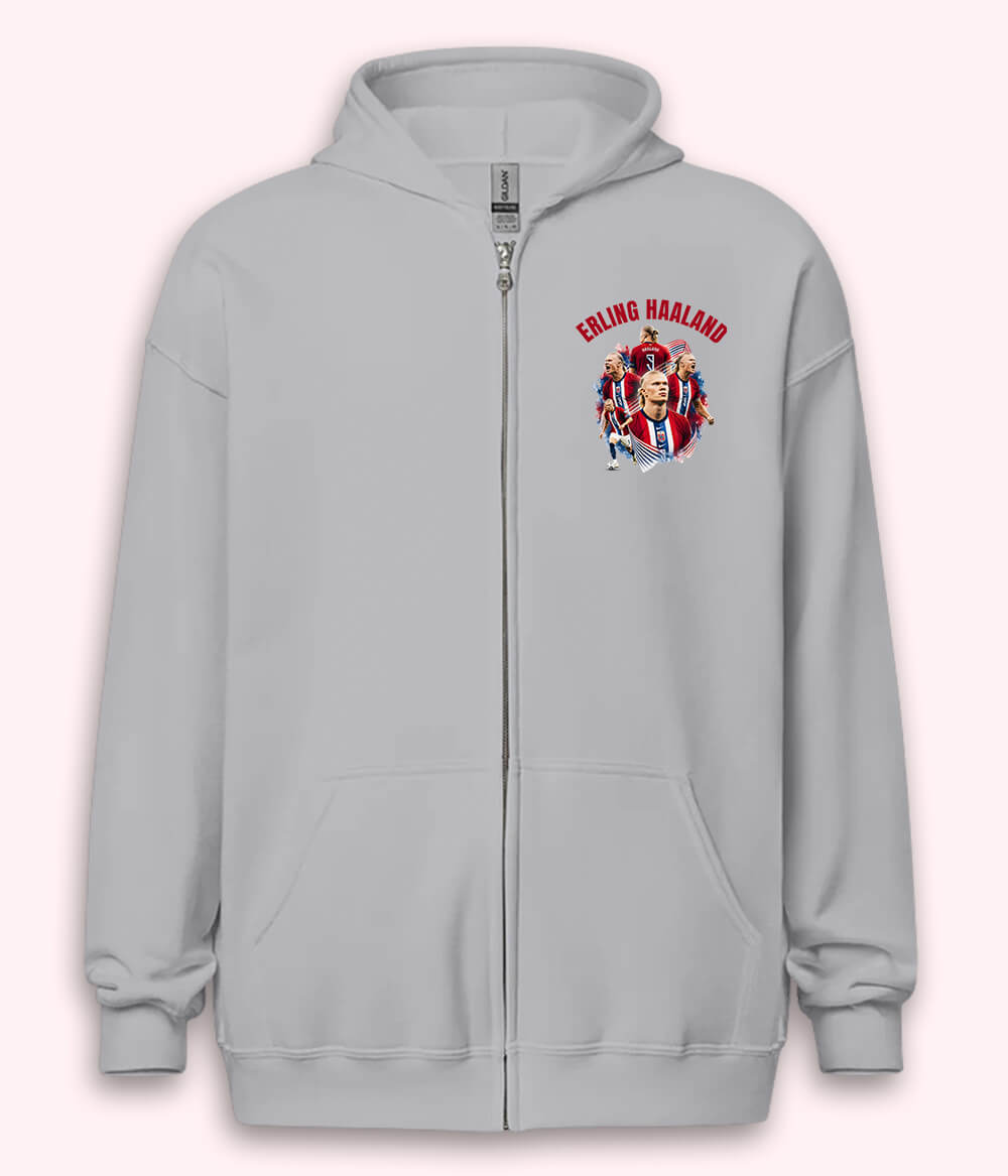 Erling Haaland Elite Striker Football Zipper Hoodie