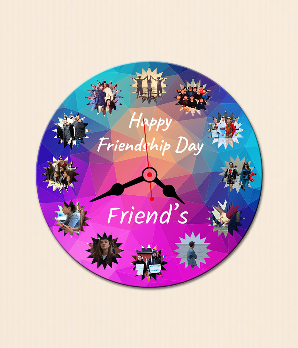 Friends Room Clock with Photos (Customizable)