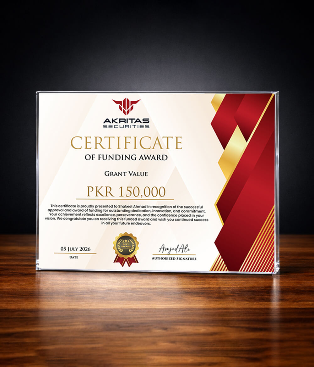 Funded Trader Award Certificate