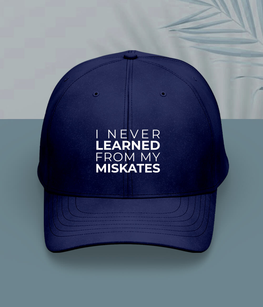 Navy Blue Funny English Quotes Cap