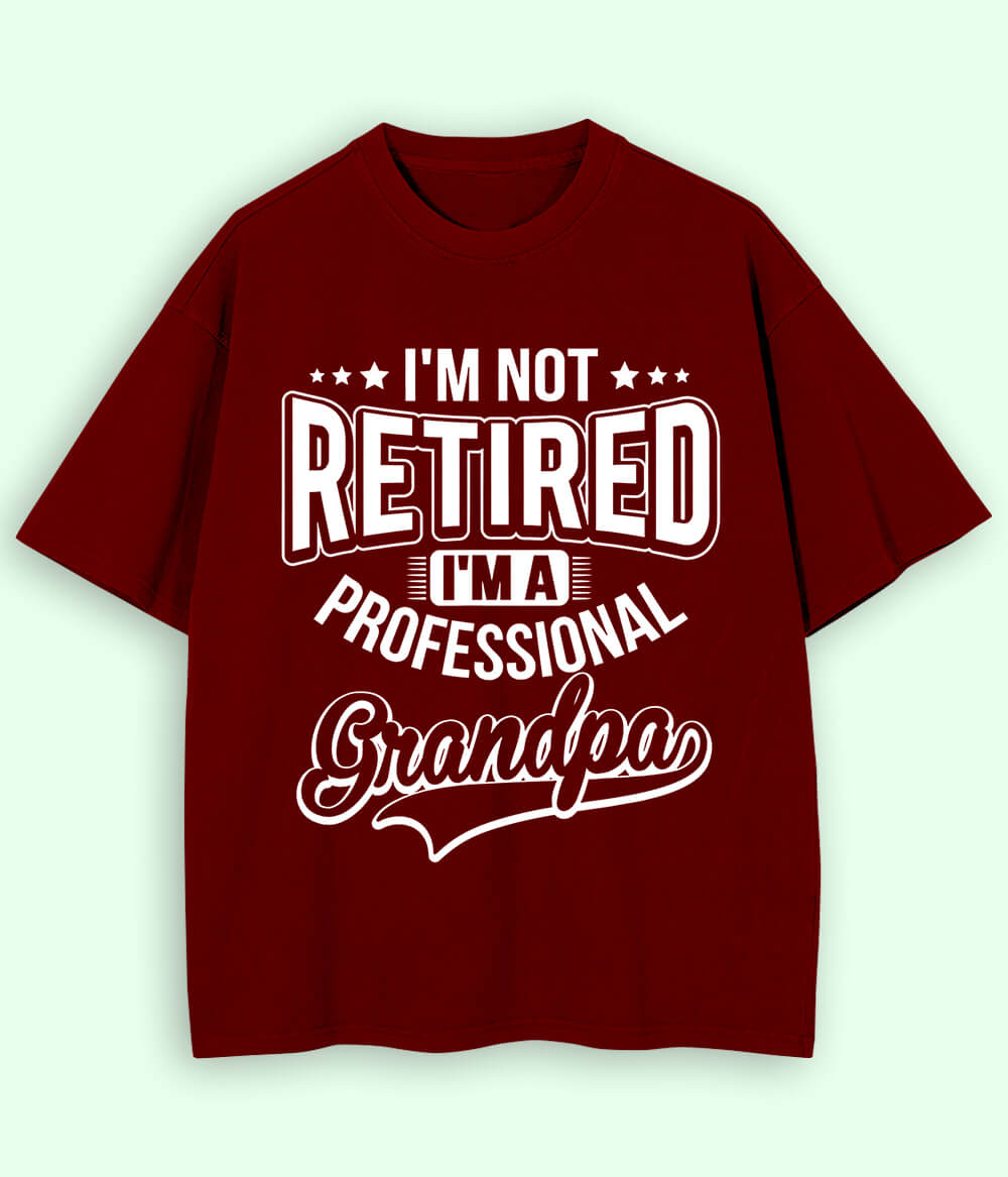 Maroon Grandpa Oversized T-Shirt