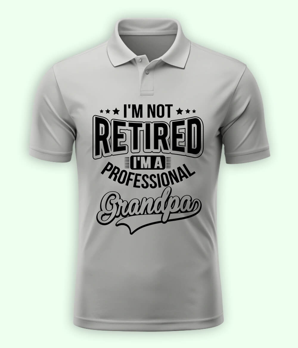 Heather Grey Grandpa Polo T-Shirt