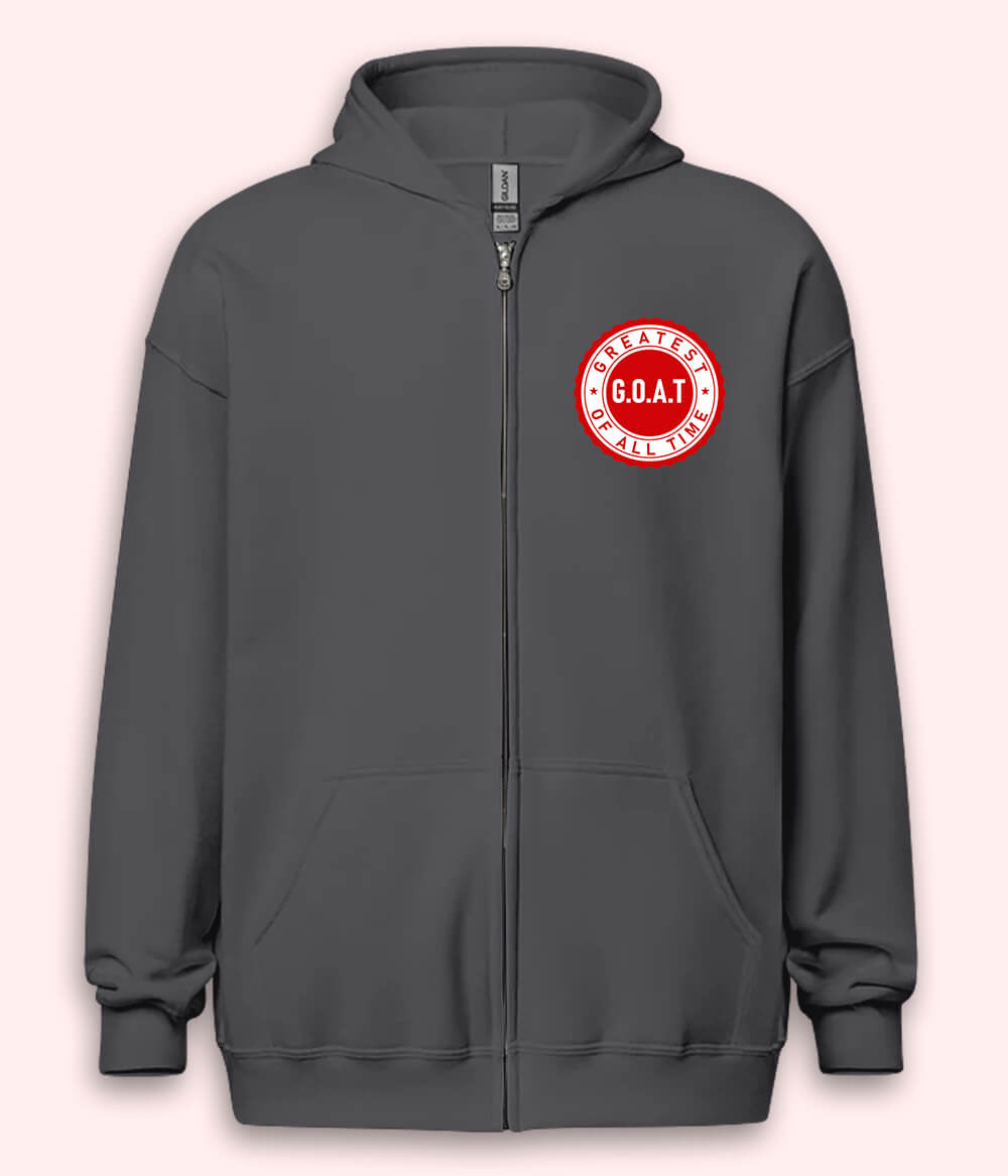 Greatest of All Time GOAT Zipper Hoodie (Unisex)