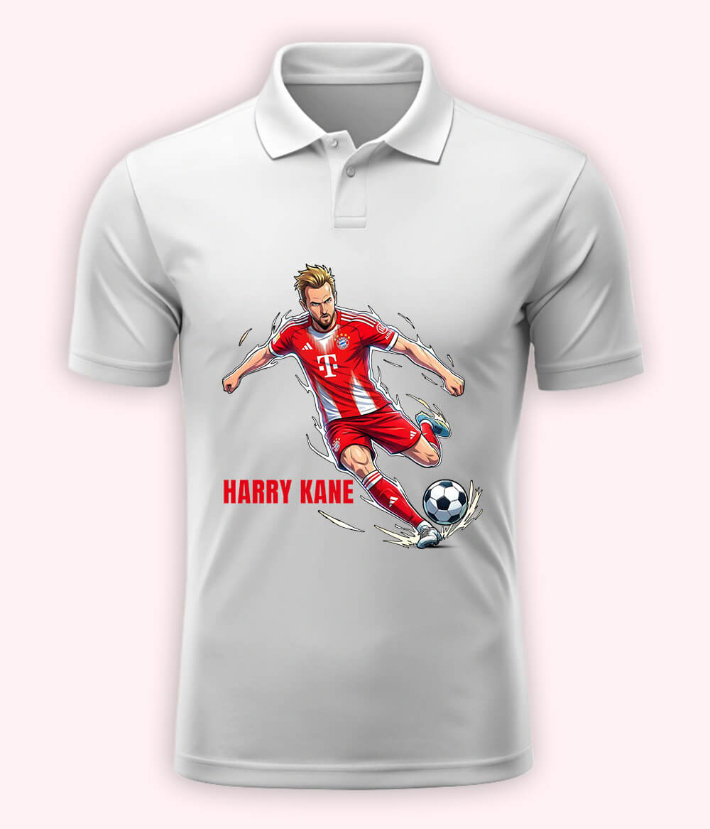 Harry Kane Football Graphic Polo T-Shirt