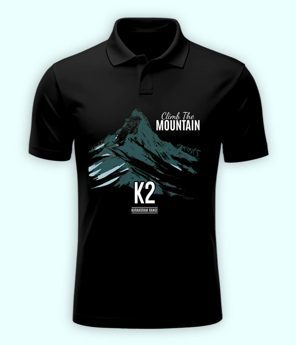 Adventure Awaits Polo Black T-Shirt (Unisex)