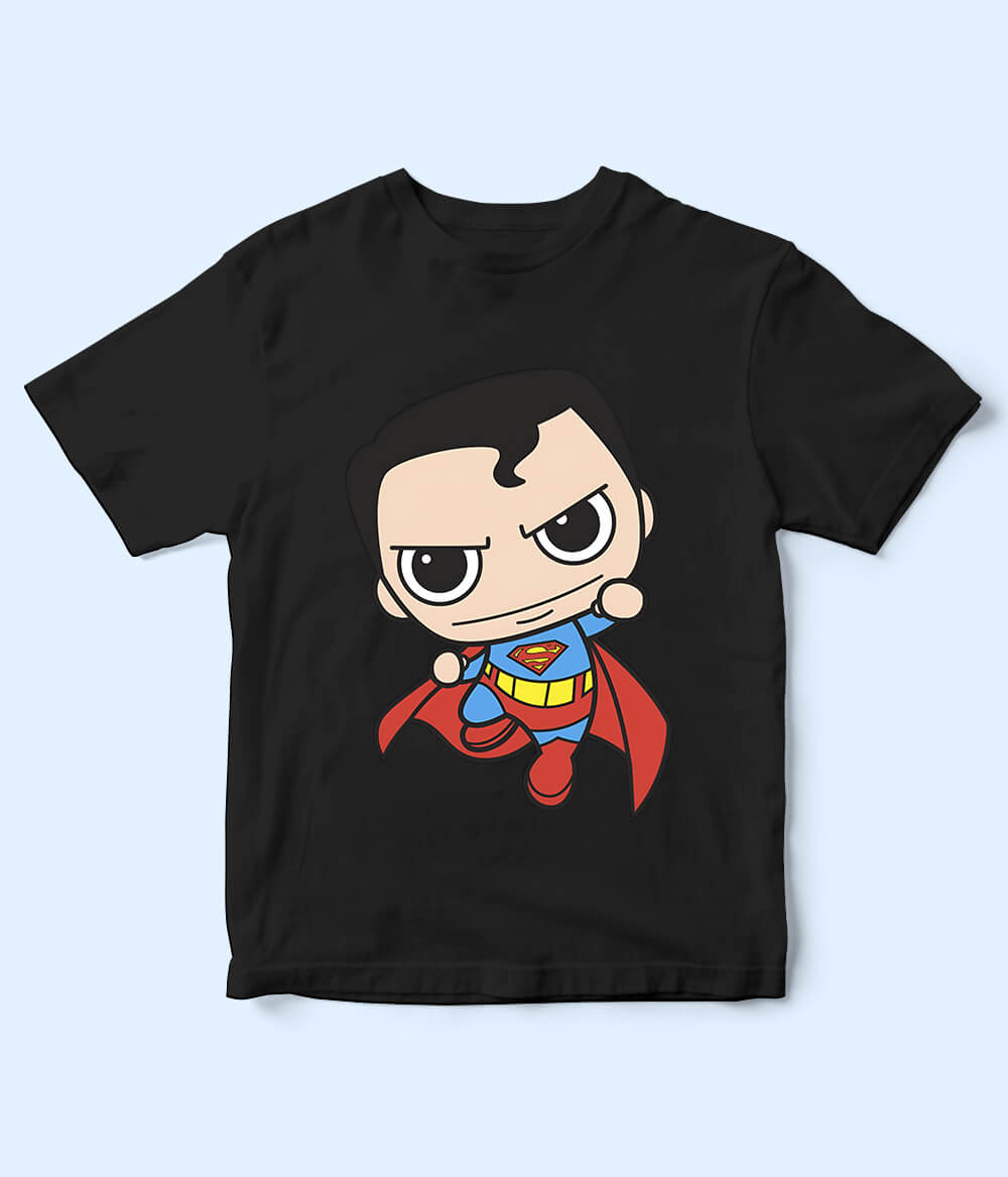 Kids Mini Superman Black T-Shirt