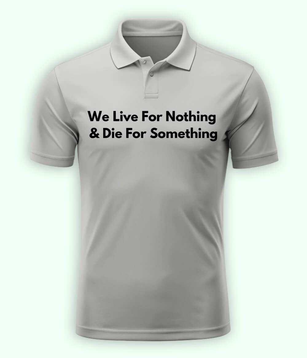 Heather Grey Live and Die Polo T-Shirt