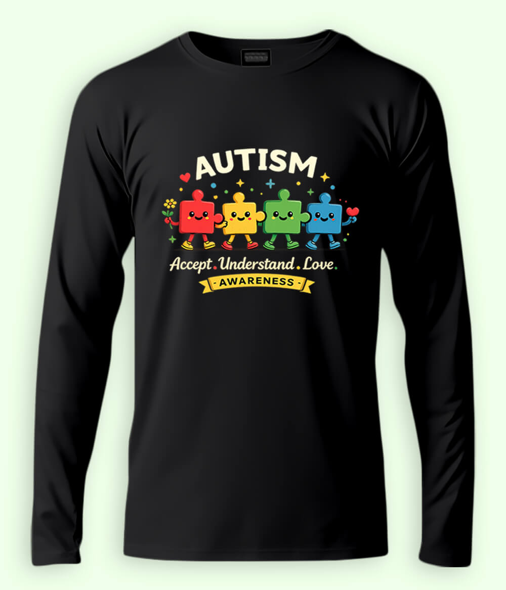Long Sleeve Autism Accept T-Shirt (Unisex)