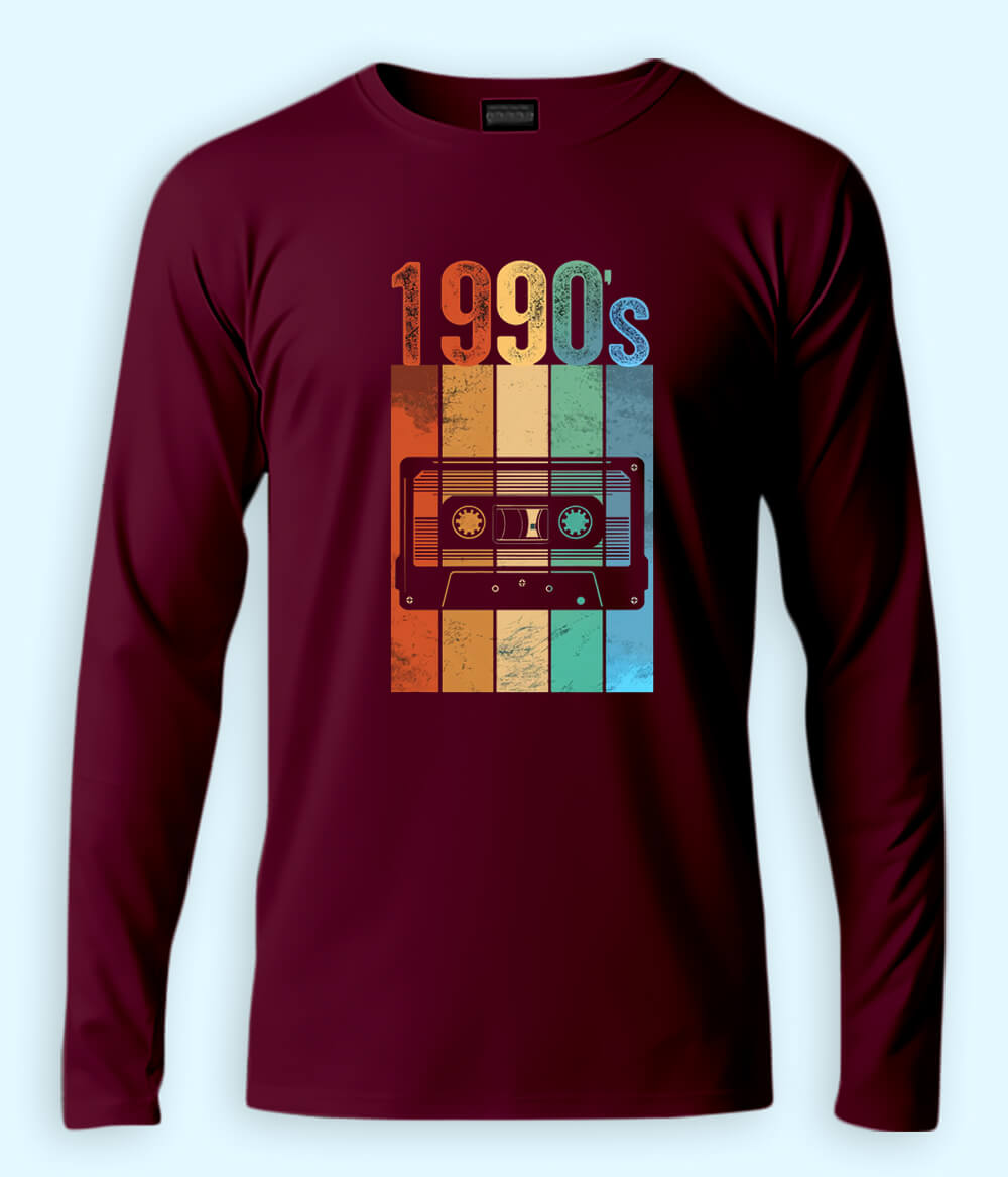 90s Vintage Cassette Long Sleeve T-Shirt