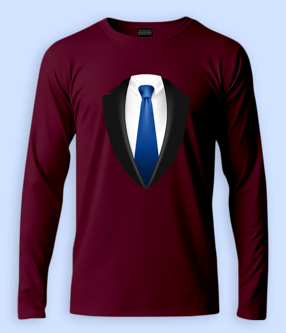 Formal Suit Graphic Winter Long Sleeve T-shirts