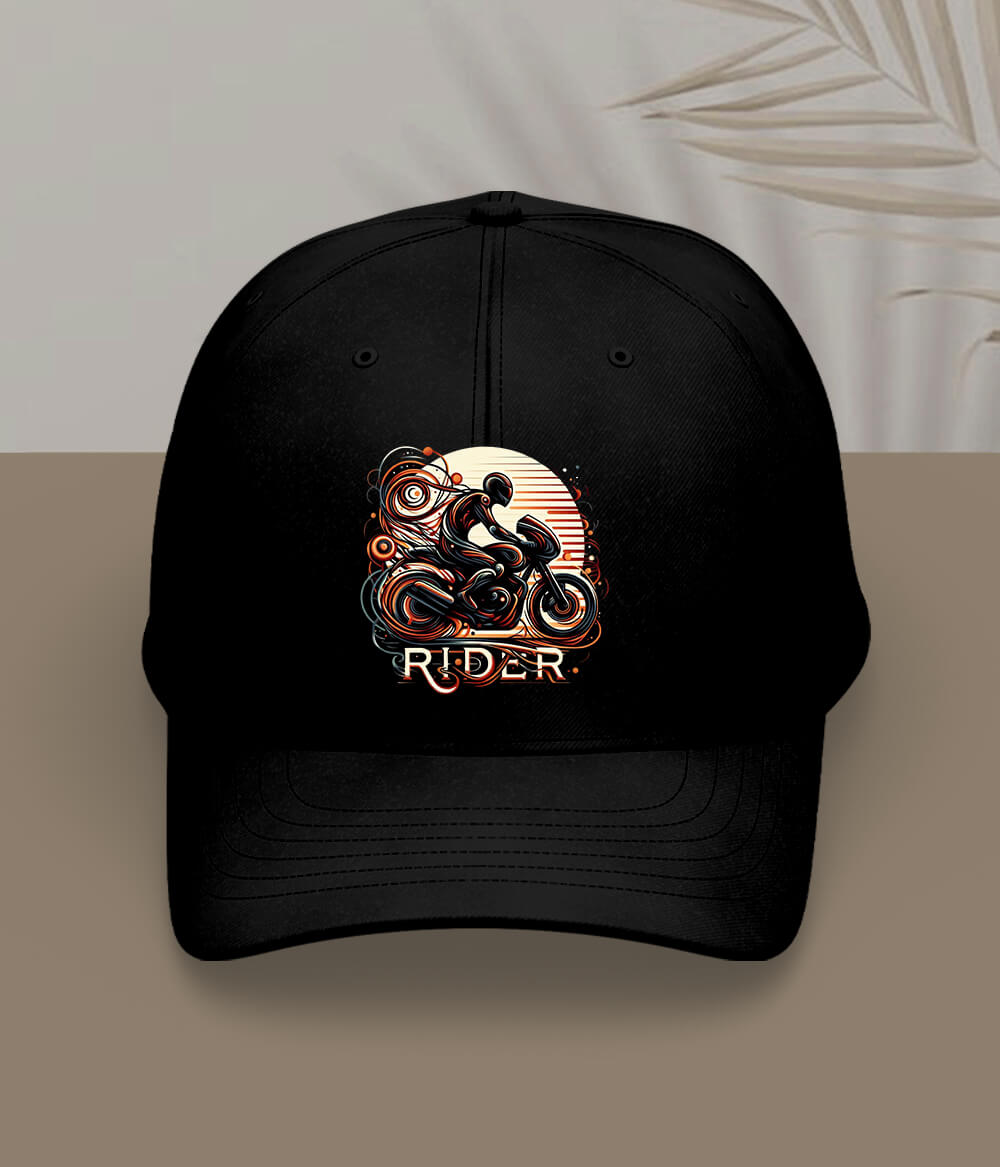 Black Motorbike Cap