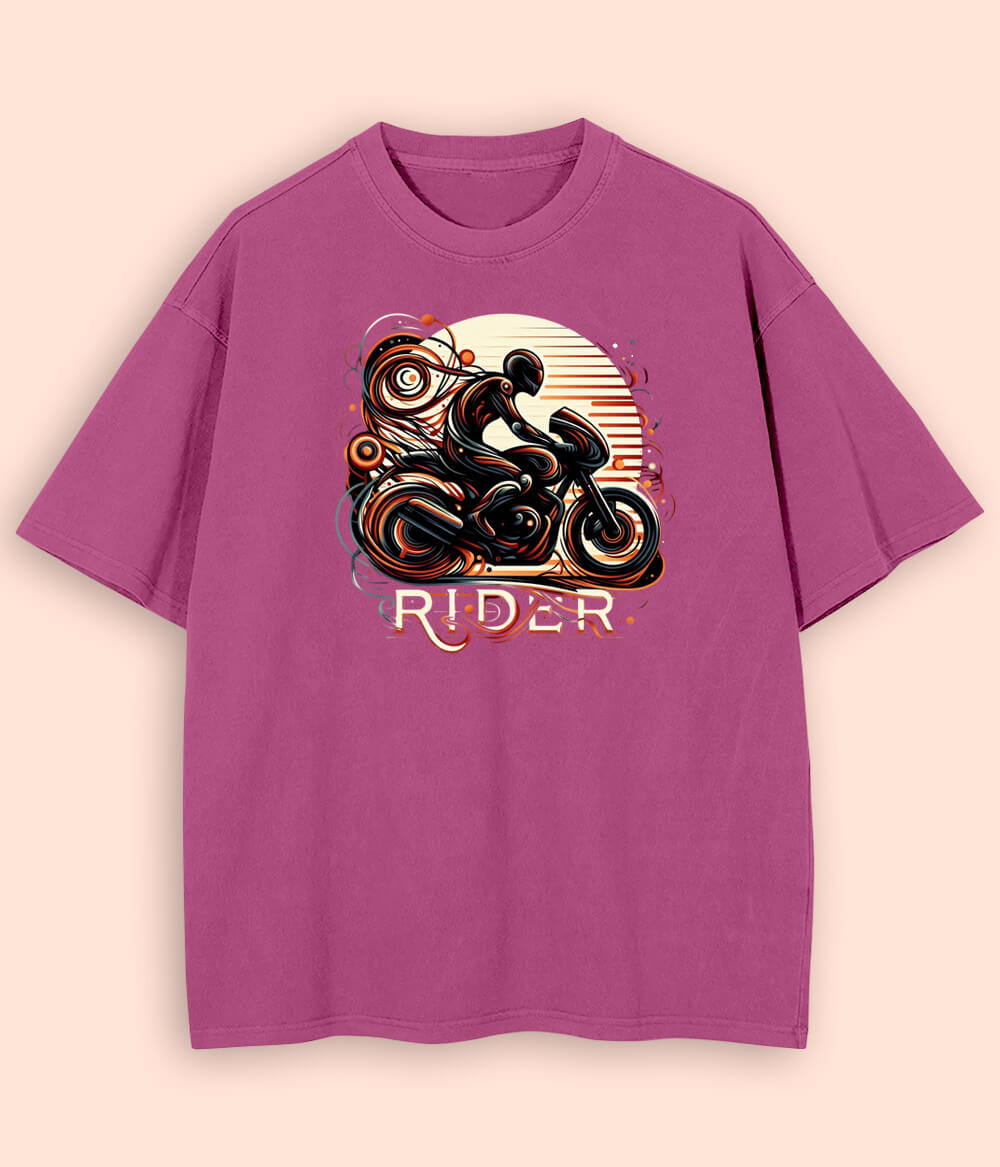 Oversize Streetwear Motorcycle Rider T-Shirt main image 0