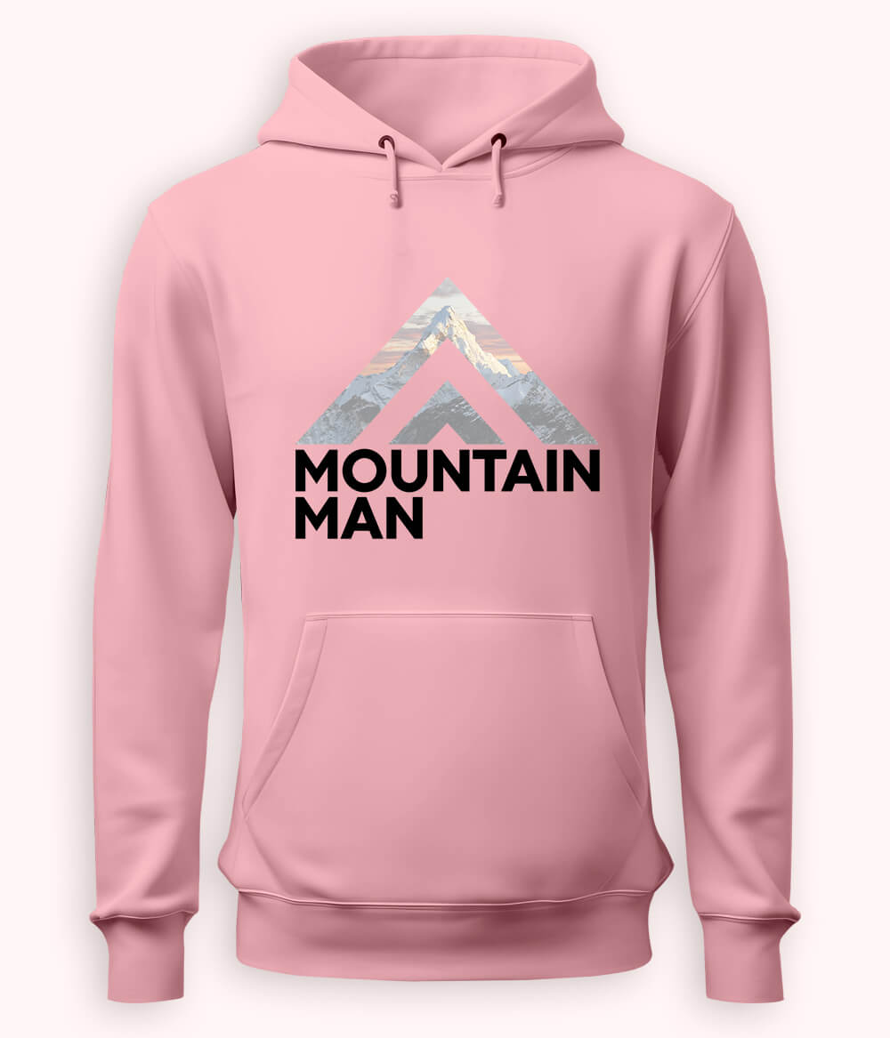 Light Pink Mountain Man Hoodie