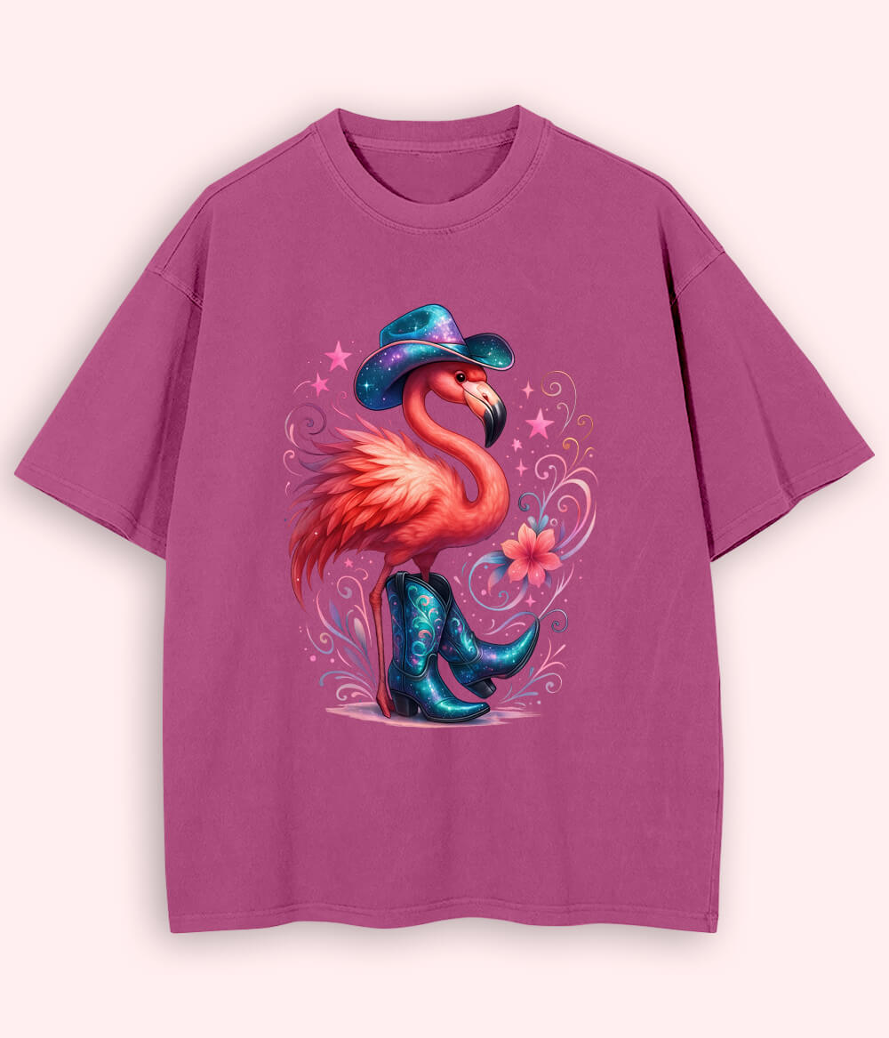 Oversized Dropped Shoulder Stylish Girl Purple T-Shirt