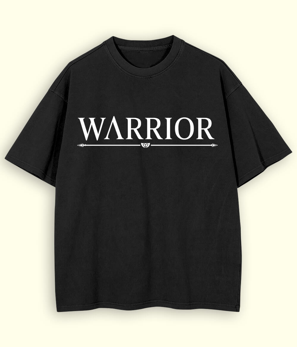Black Oversized Warrior T-Shirt (Unisex)