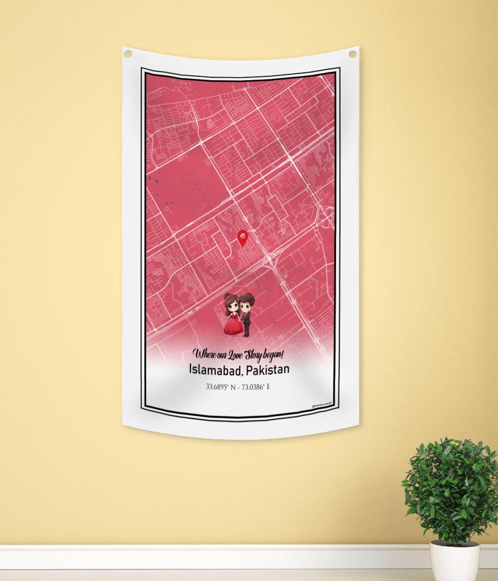 Personalized Islamabad Map Wall Hanging