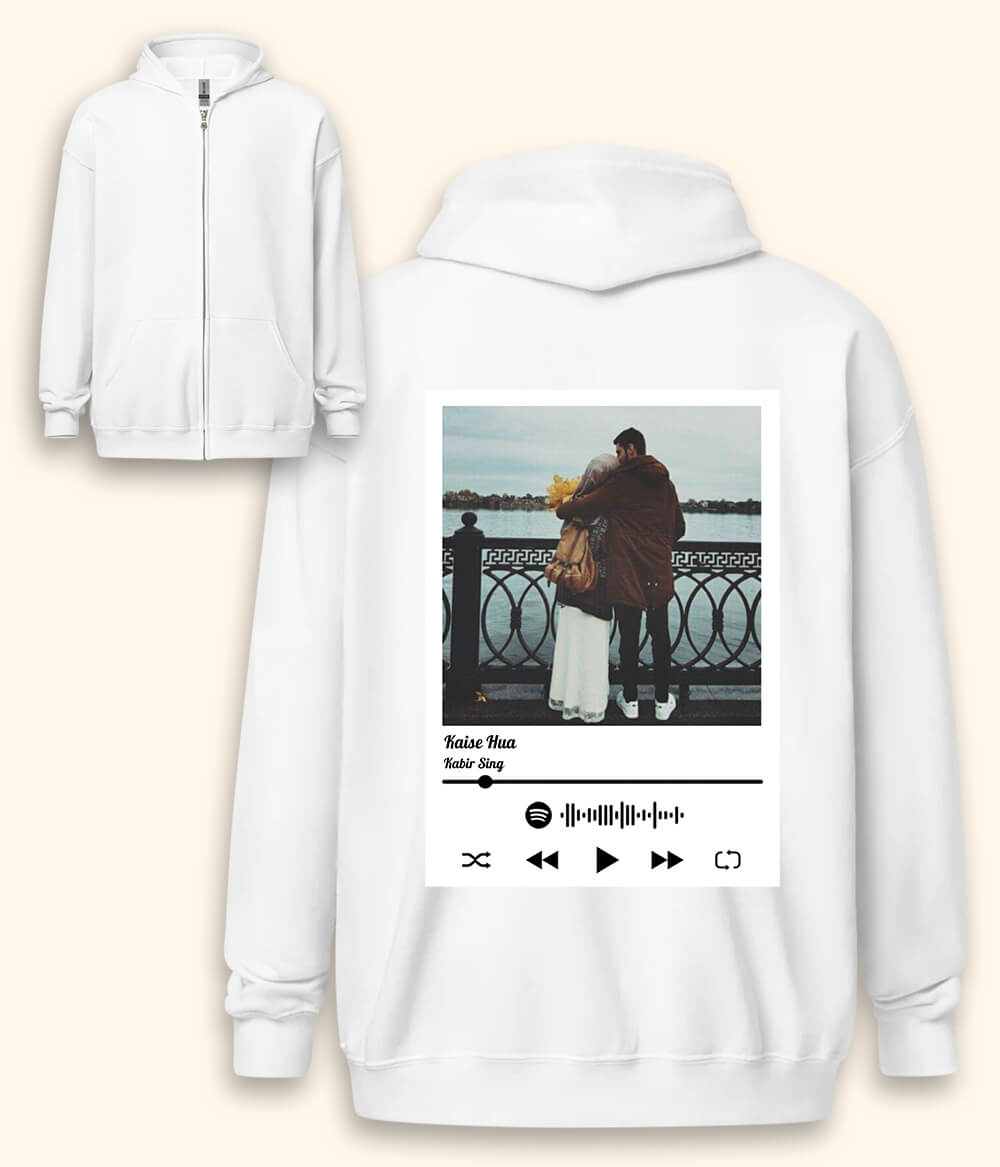 Personalized Spotify Music Code Zipper Hoodie (Unisex)