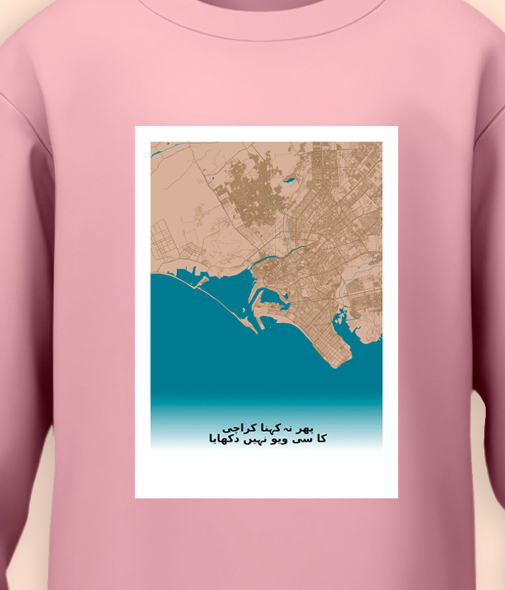 Karachi City Map Unisex Sweatshirt