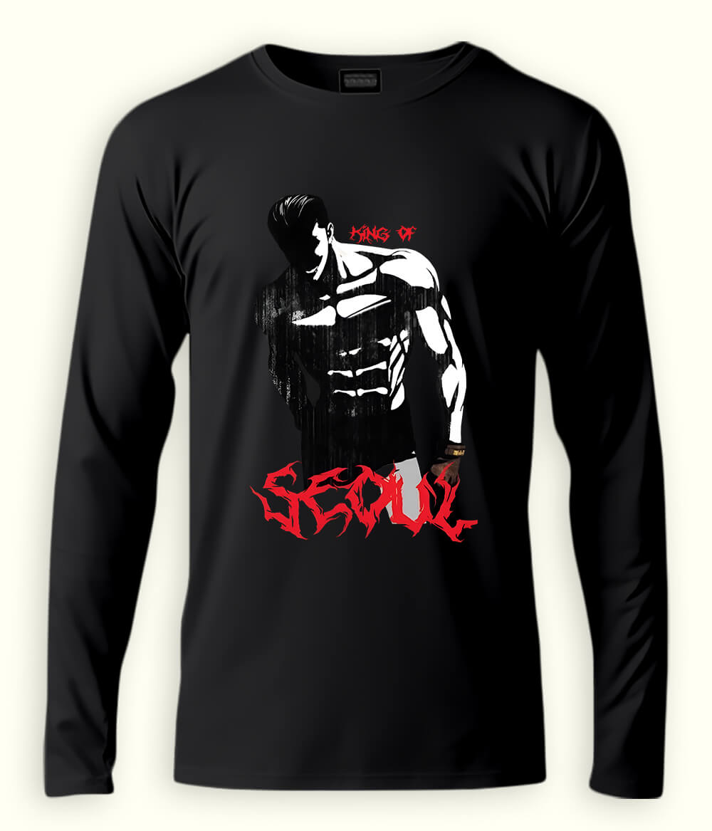 Black SEOUL Long Sleeve T-Shirt