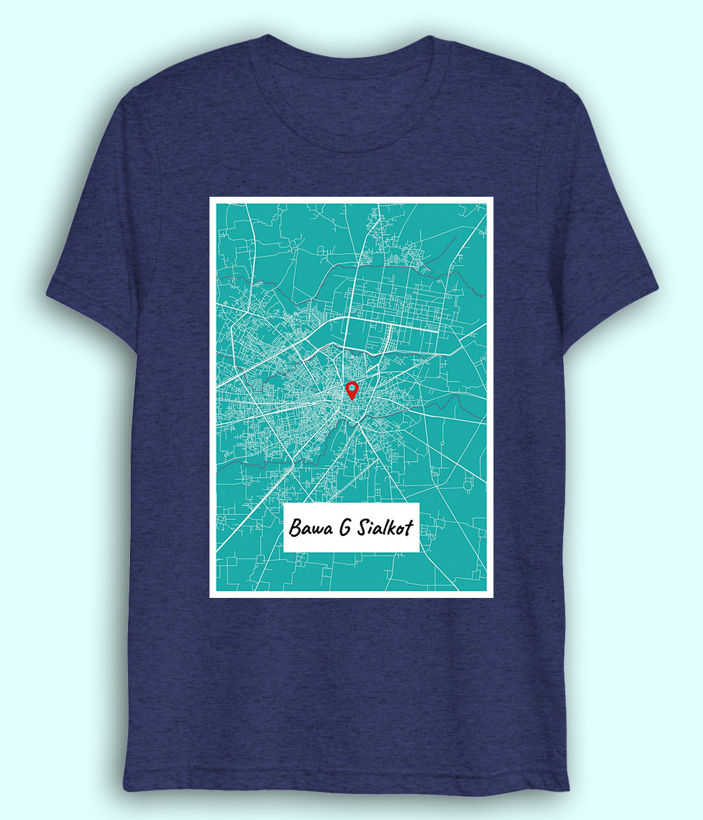 Sialkot Map Drifit T-Shirt Customizable