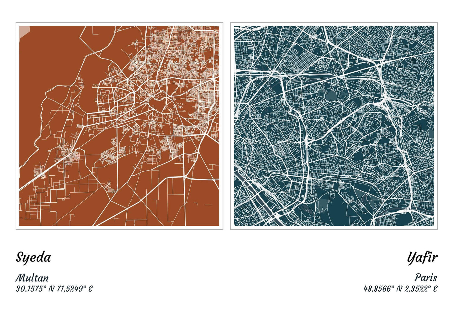 Squared Hearts Miles Apart Frame | Couple Gift Frame