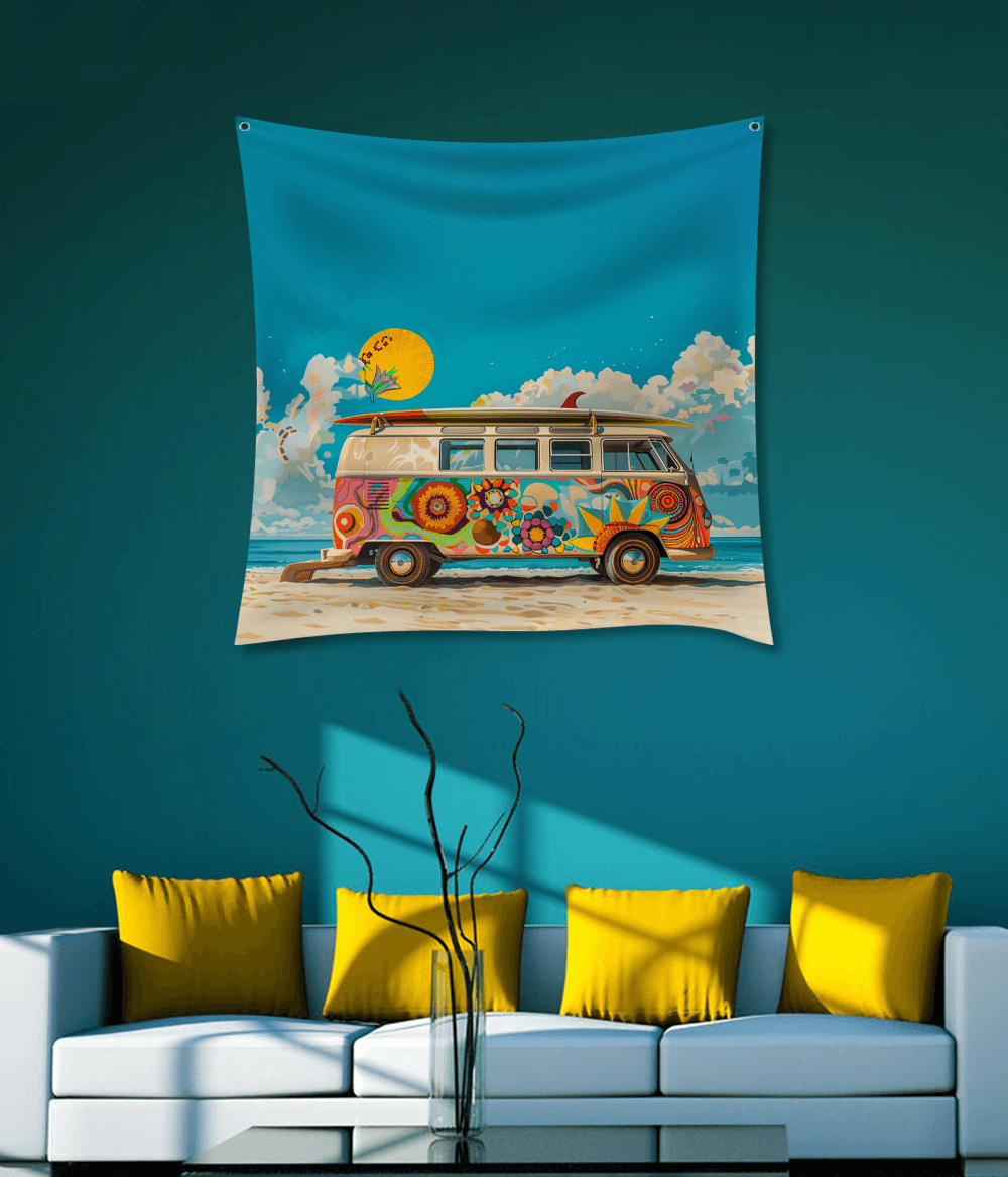 Surf Van Wall Hanging – Ocean Aesthetic Room Decor