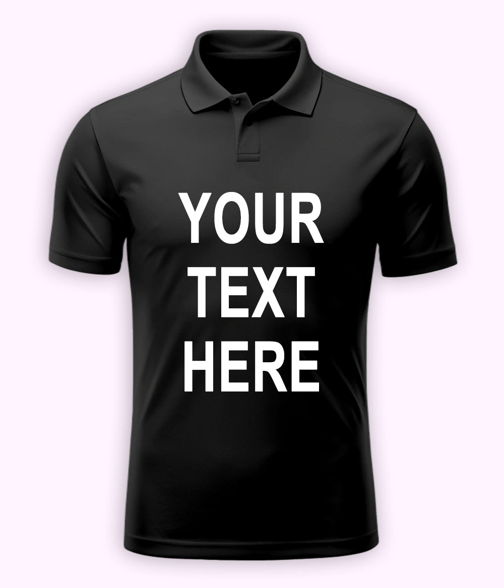 Text Only Polo T-shirt (Customizable)