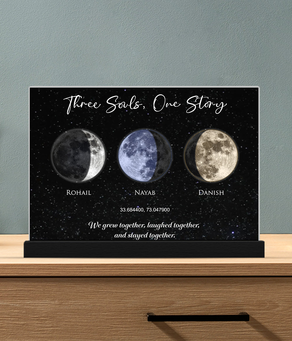Three Moon Phase Plaque