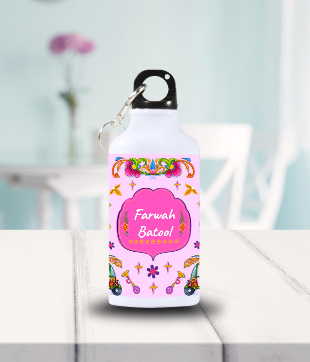 Truck Art Water Bottle for Girls (Customizable)