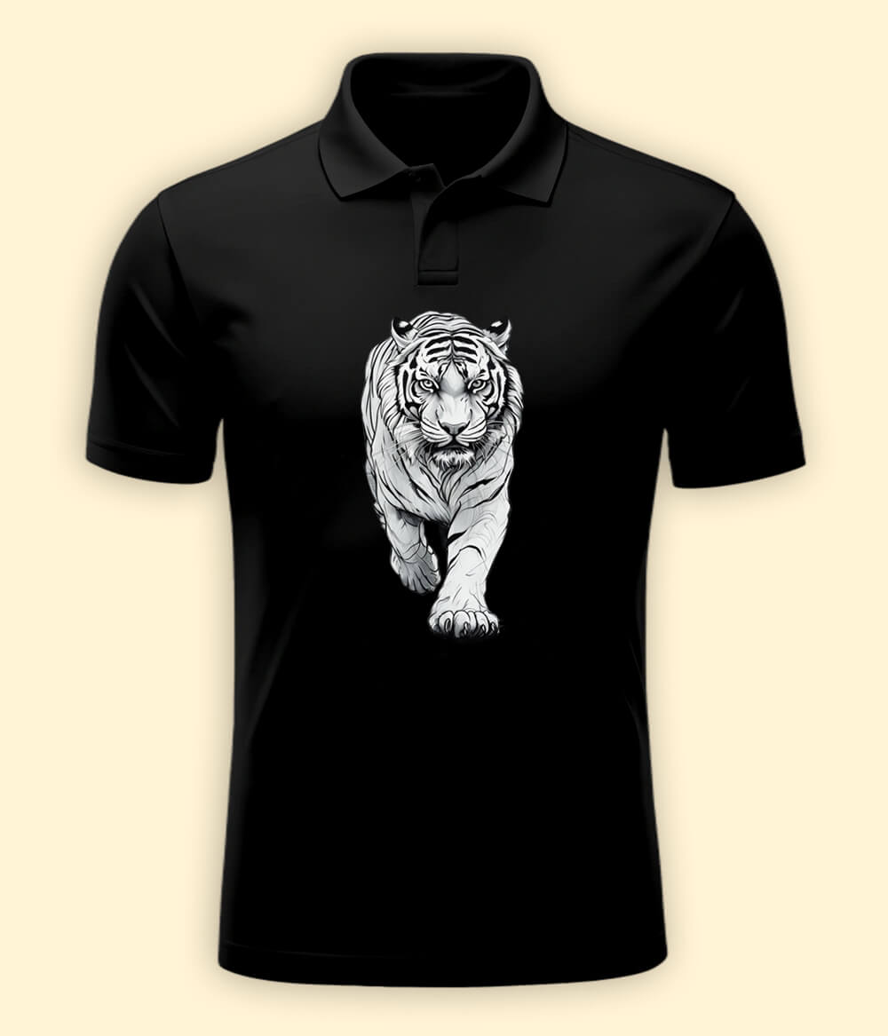 White Tiger Polo T-Shirt