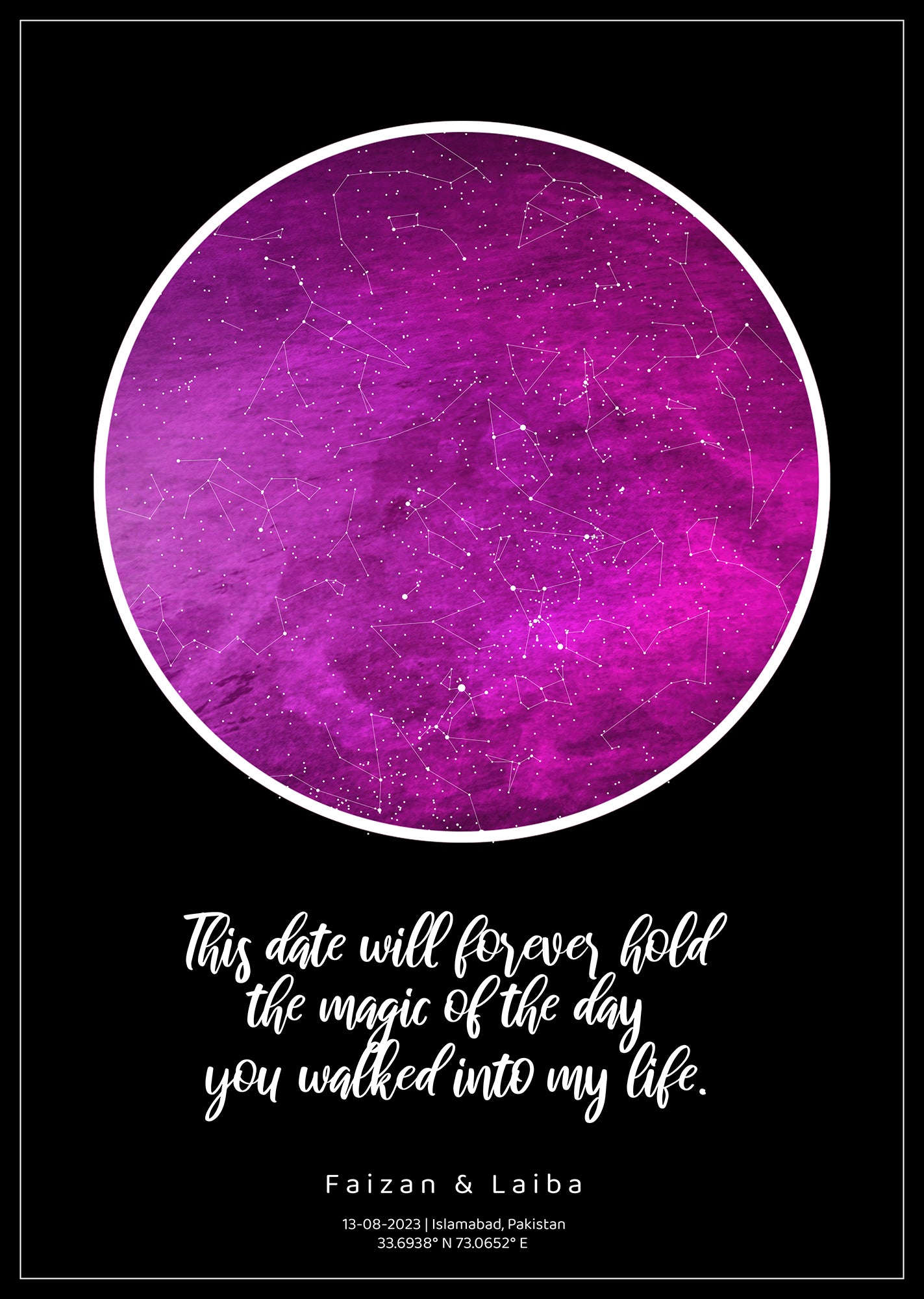 Mulberry Star Map Frame | Custom Frame | Wall Decor