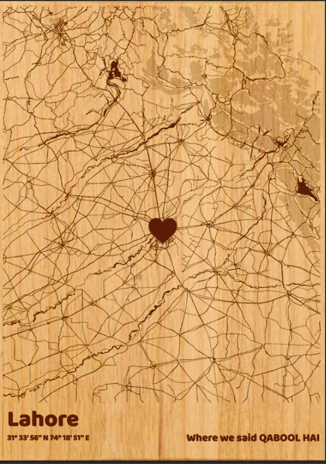 City Map Wooden Plate