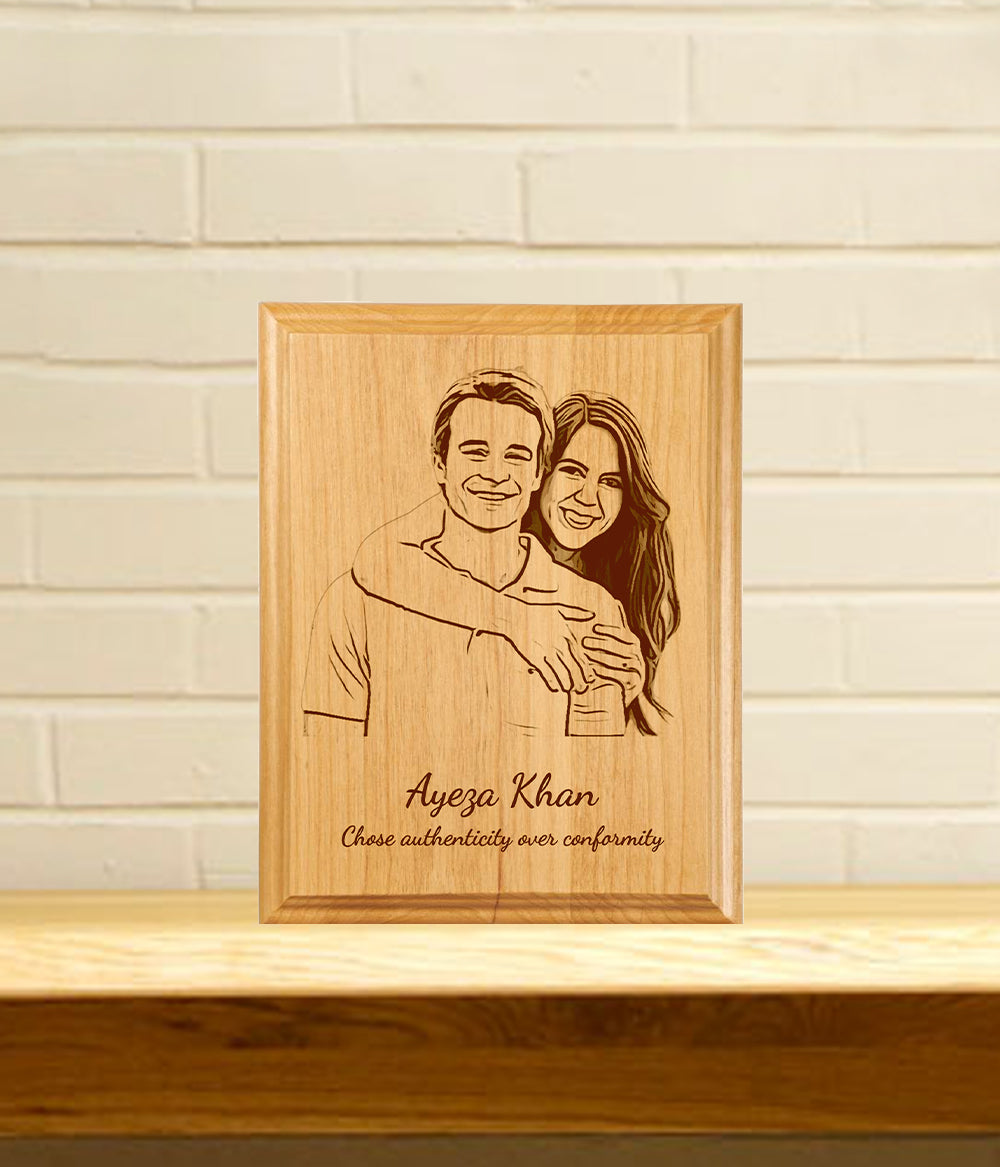 Wooden Couple Picture Frame