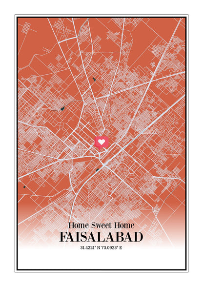 City Map Poster Faisalabad