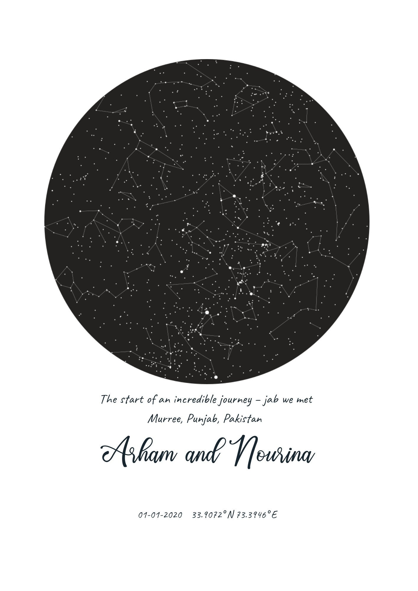 Moonstruck Star Map Poster