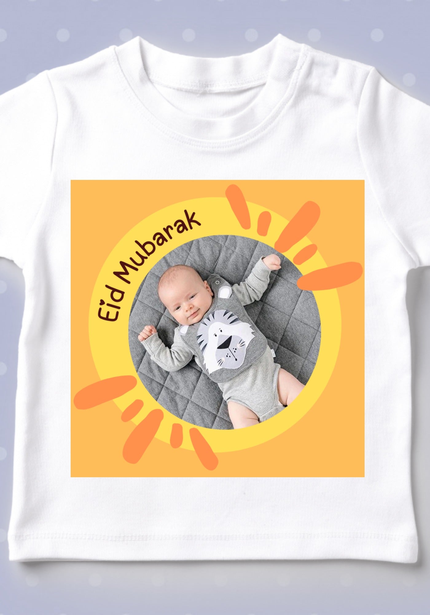 Customized Eid Mubarak Baby Romper And T-Shirt