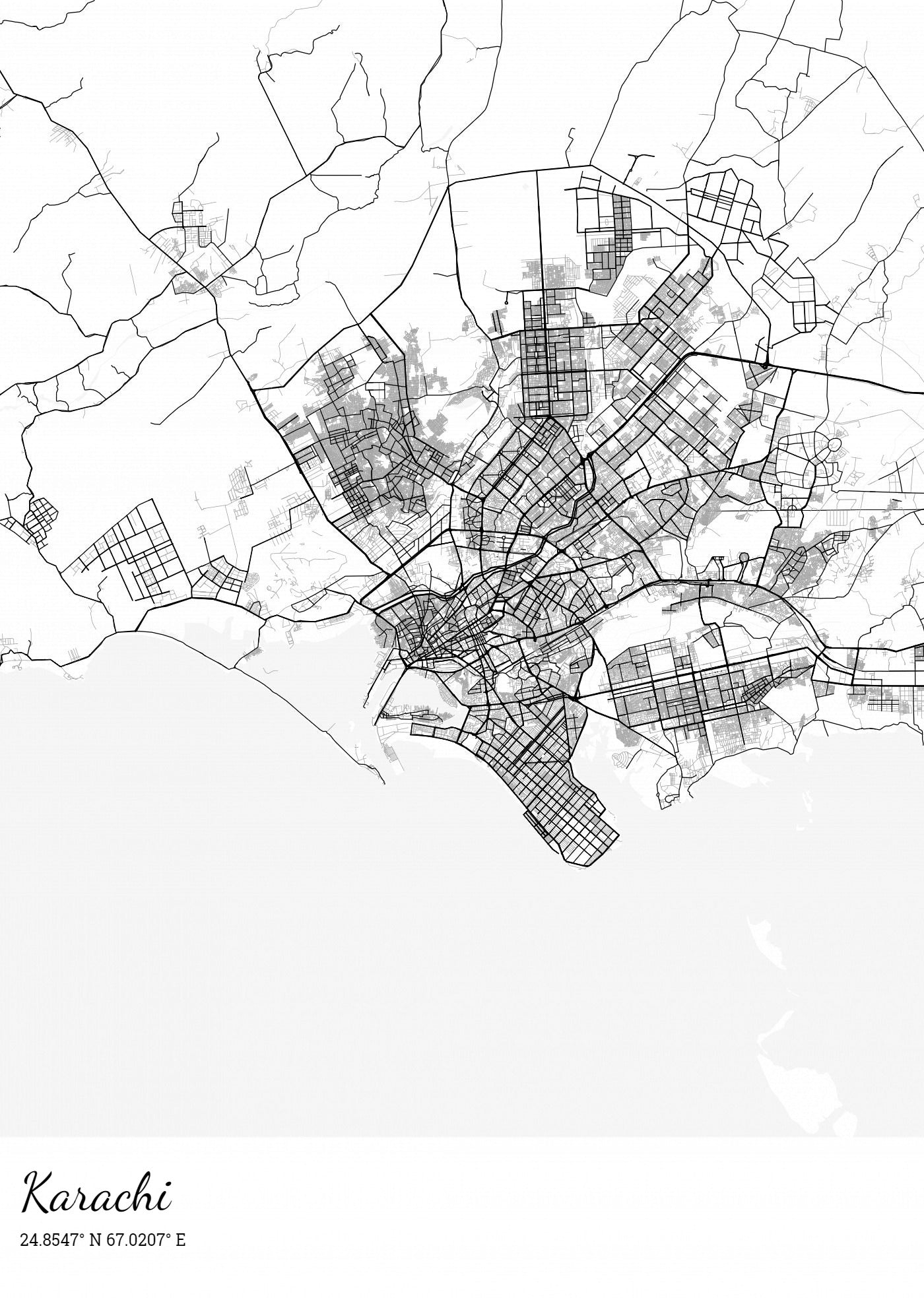 City Map Poster Karachi Redesign (Customizable)